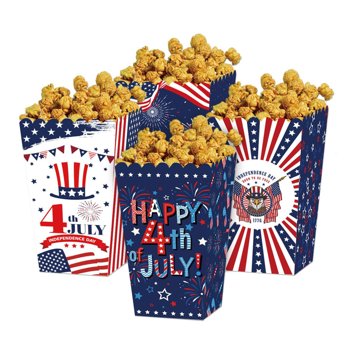 12 Pieces 4th Of July Independence Day Popcorn Box Independence Day Party Favor Snack Treat Boxes... | Amazon (US)