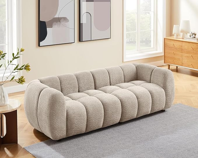 VANOMi 88" Oversized Boucle Sofa, Modern Upholstered Tufted Cloud Couch, Deep Seat Boucle Sofa,Co... | Amazon (US)
