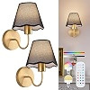 ADISUN Battery Operated Wall Sconce Set of 2, Gold Wall Lamps Rechargeable Bulbs for Living Room,... | Amazon (US)