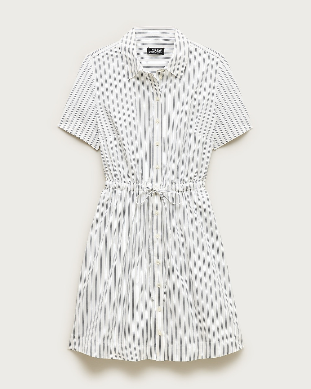 Cerise mini shirt-dress in striped cotton poplin | J. Crew US