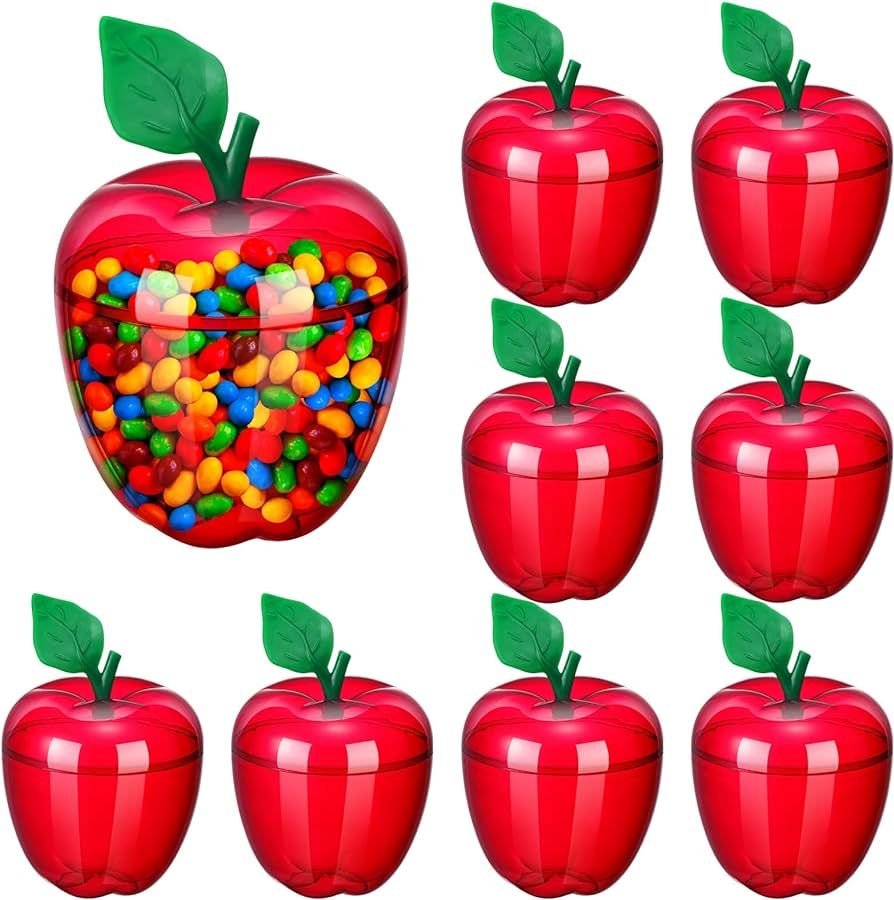 8 Pcs Christmas Red Apple Container Large Apple Shaped Candy Gift Filling Containers Plastic Appl... | Amazon (US)