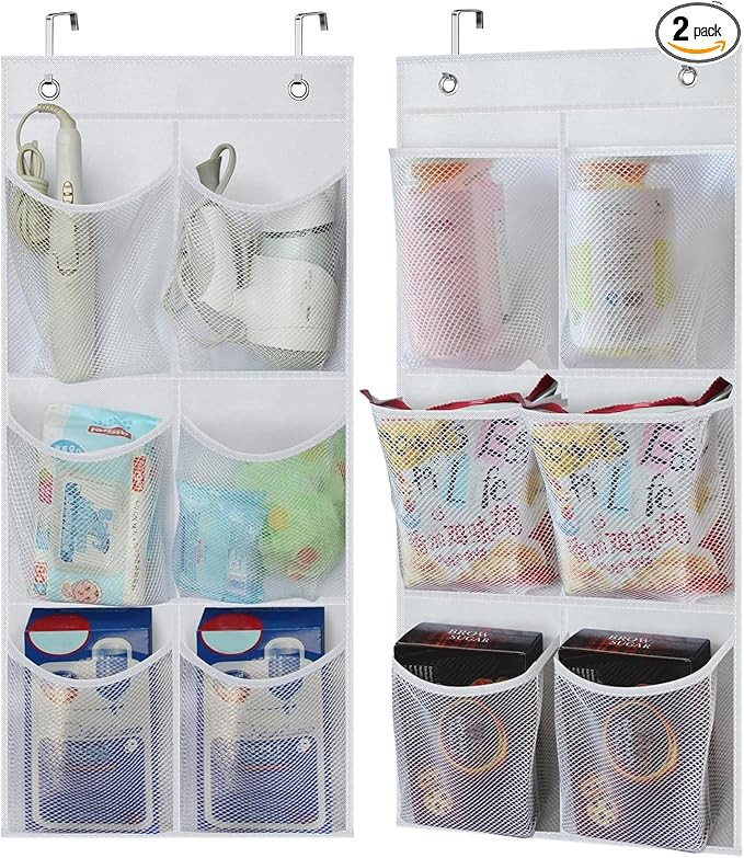 KIMBORA 2 Packs Narrow Over the Door/Wall Shoe Organizer, Small Hanging Shoe Rack for Closet with... | Amazon (US)