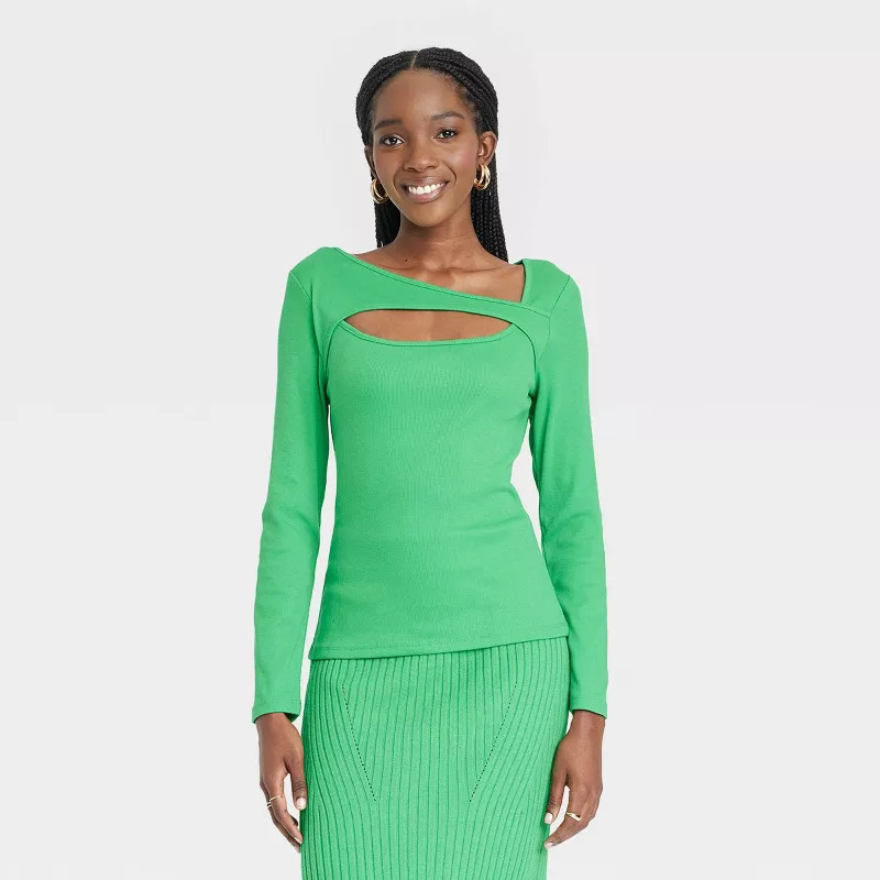 Women's Long Sleeve Fit T-Shirt - A New Day™ | Target