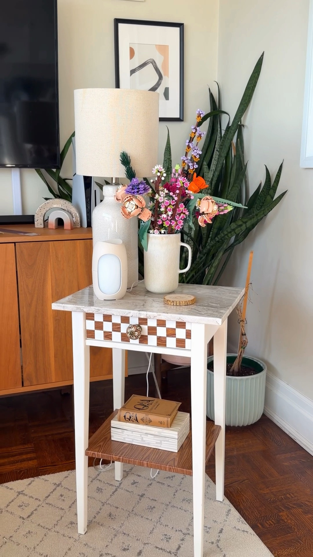 giving my IKEA side table a makeover with contact paper!