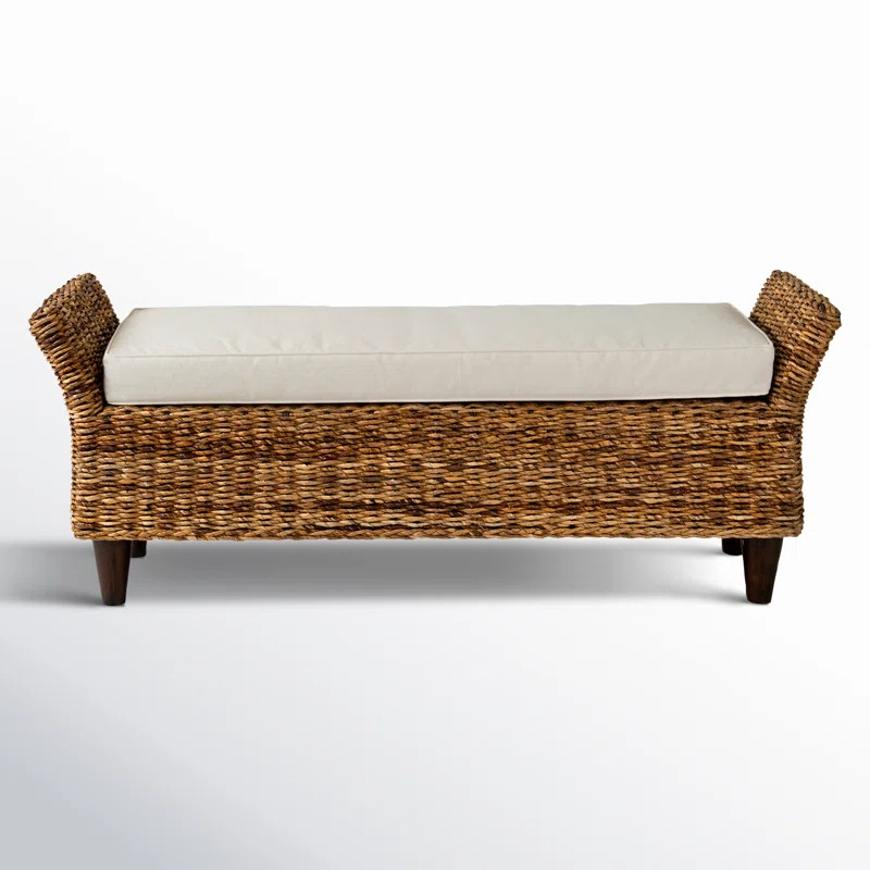 Calne Upholstered Wicker Bench | Wayfair North America