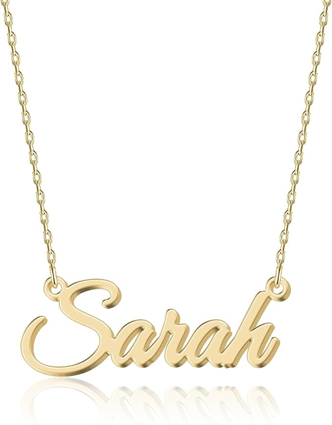 Exquisite Personalized Name Necklace|Choose from 14 Font Styles|Customizable 18K Gold Plated Stai... | Amazon (UK)