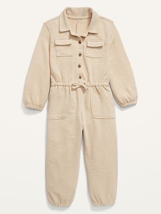 Textured-Knit Utility-Pocket Jumpsuit for Toddler Girls | Old Navy (US)