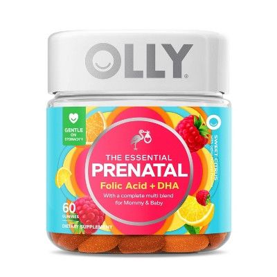 OLLY Essential Prenatal Multivitamin Vibrant Dietary Supplement Gummies - Citrus Berry - 60ct | Target