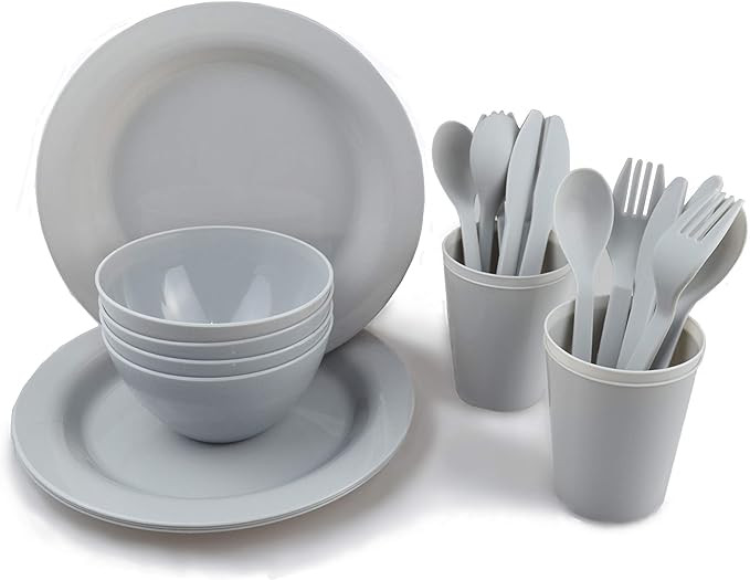 Plastic Plates College Dorm Room Essentials Dishes Set Camping Plates and Bowls Dishes Set Dinner... | Amazon (US)