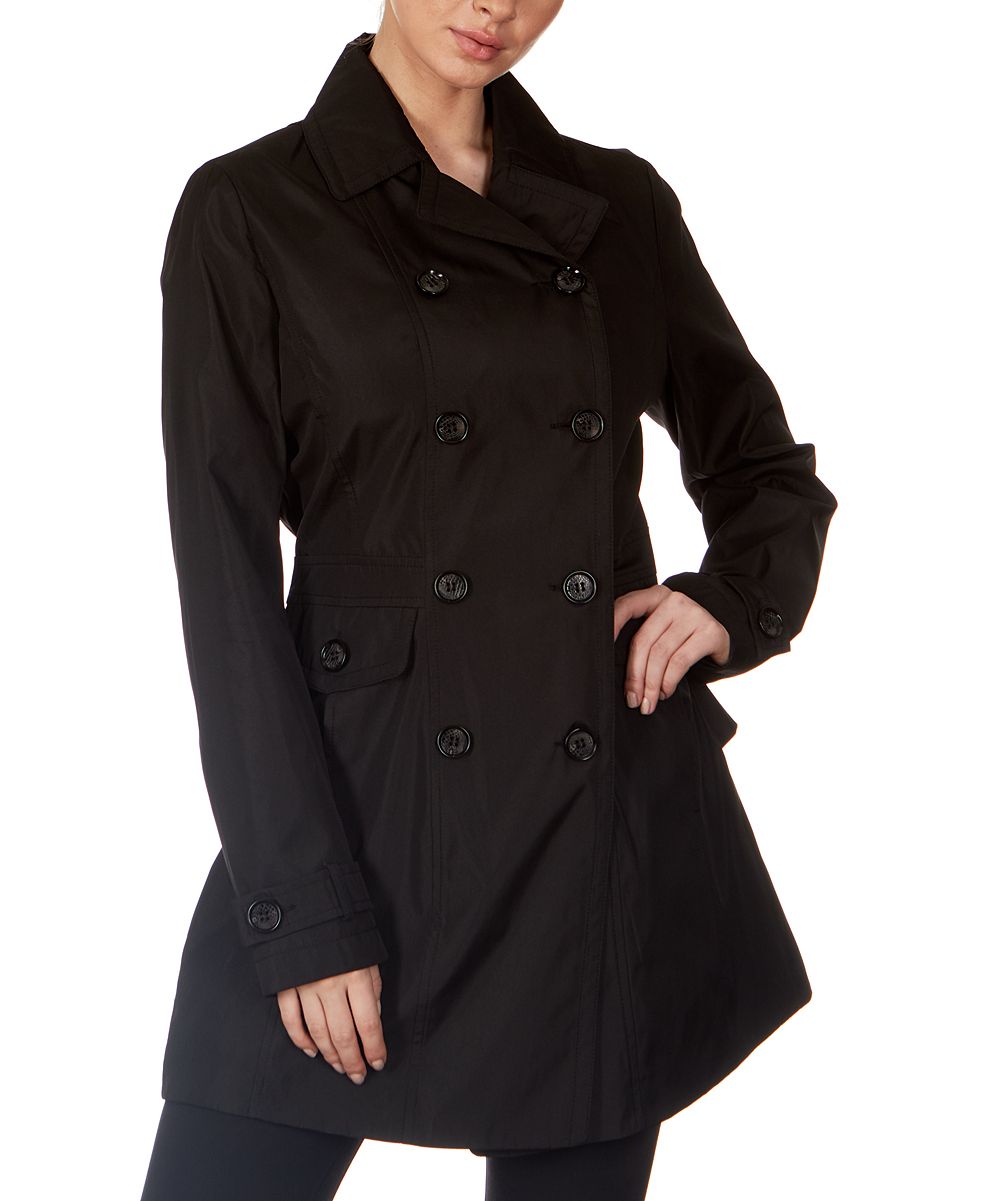 Celsius Women's Pea Coats BLACK - Black Peacoat - Women | Zulily