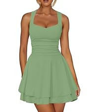 Kaximil Women's Sexy Ruffle Mini Dress Spaghetti Strap Ruched Corset Party Club Short Dresses | Amazon (US)