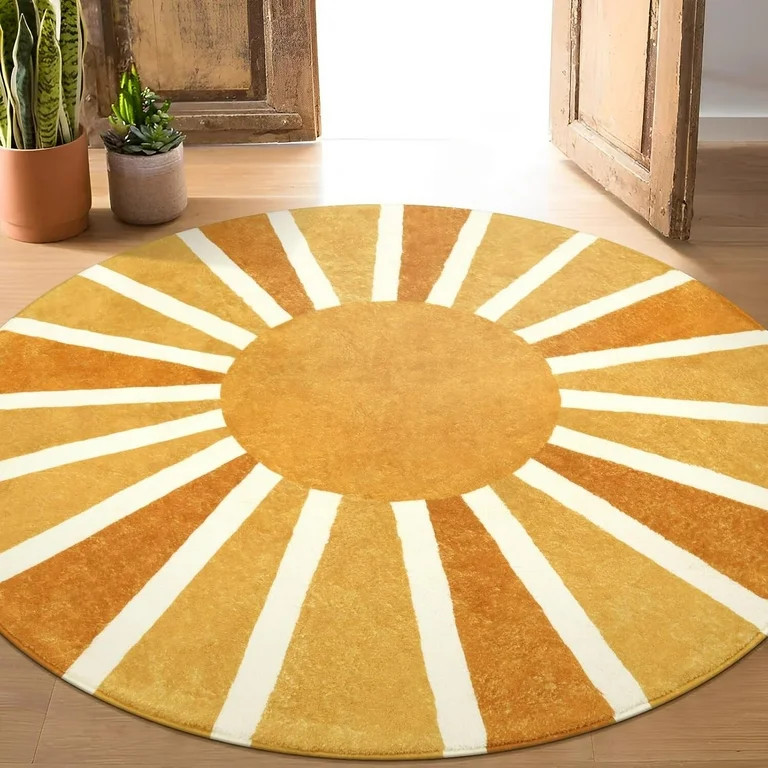 Lahome Boho Round Rugs,5ft Washable Non-Slip Small Round Area Rug Throw Soft Sofa Kids Nursery Ro... | Walmart (US)