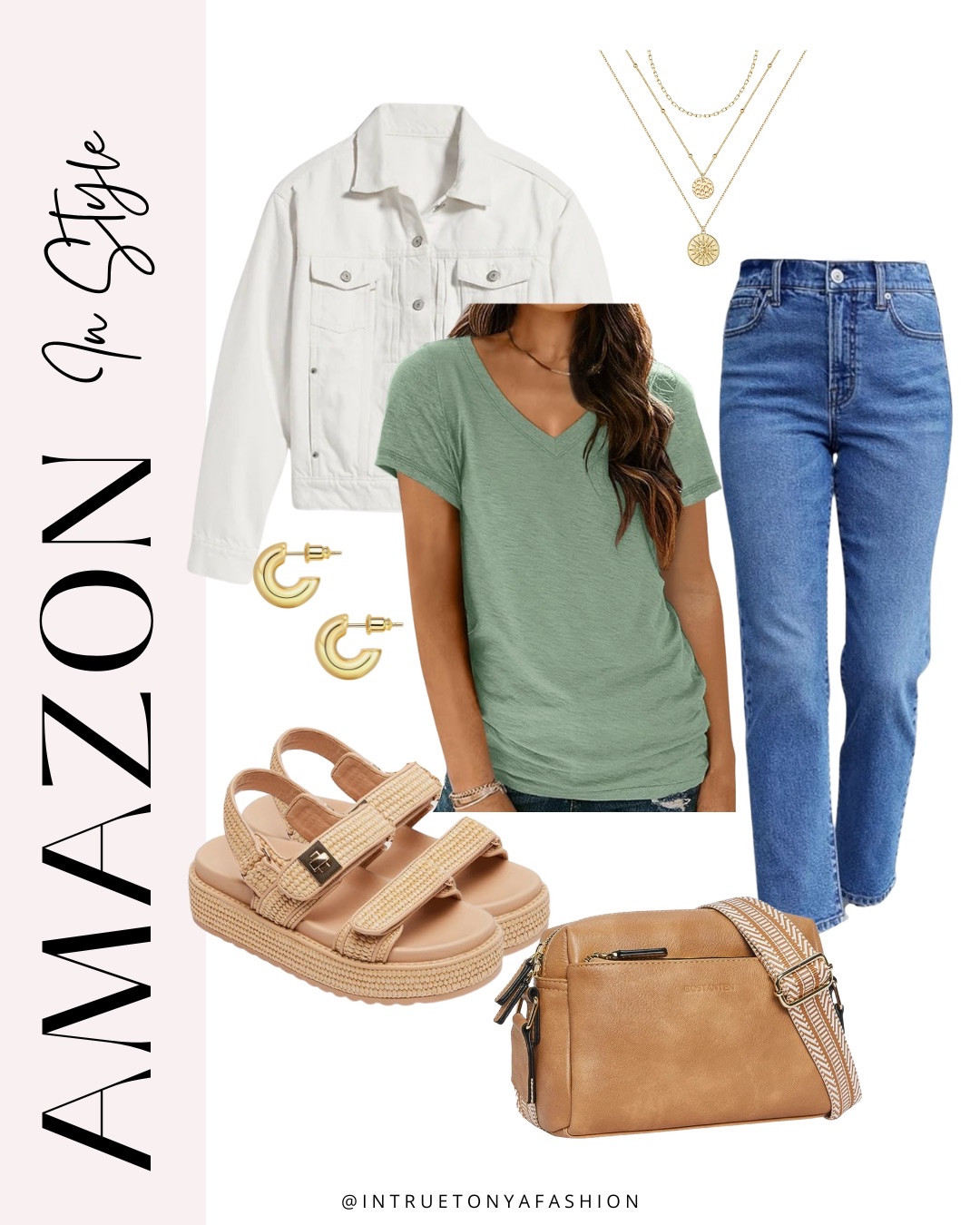 Casual spring outfit idea with a white denim jacket, jeans, basic v neck tee, and sandals


//Spring outfits| amazon spring outfit | Spring Break Outfit | casual spring outfits | spring fashion | size 4-6  | spring outfit ideas | spring 2025 | spring fashion 2025 | outfit inspo  | spring outfits amazon | amazon shoes | casual outfit Ideas | amazon deal | amazon on sale | Casual Outfits | Amazon Casual Outfit | Mom outfit |  Cute casual outfits | coupon | summer outfit | #ltkfindunder100 #ltksalealert

#LTKStyleTip #LTKShoeCrush #LTKFindsUnder50