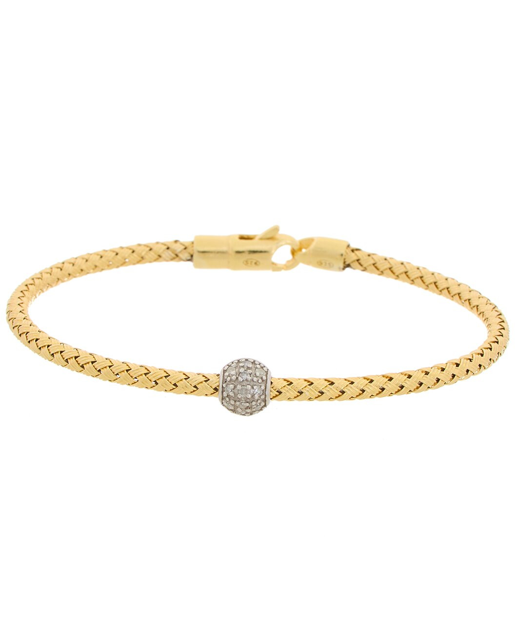 18K Rose Gold Vermeil 0.05 ct. tw. Diamond Mesh Bangle | Rue La La