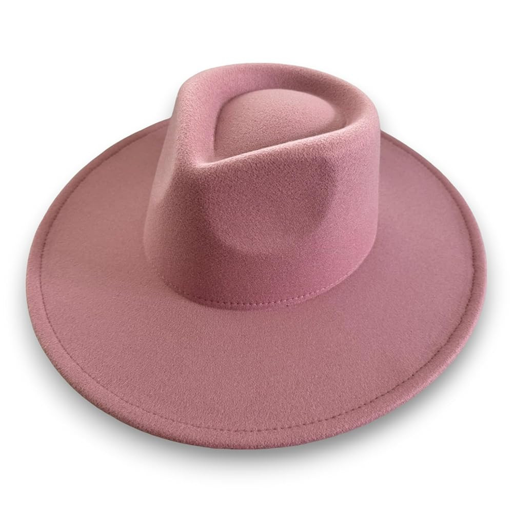 Fedora hat, Wide Brim hat, Flat Brim hat, Vegan Felt Rancher hat, Stiff Brim, Unisex Fedora | Amazon (US)