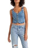 Levi's Women's Charlie Denim Crop Top, (New) Indigo Stonewash, Large | Amazon (US)