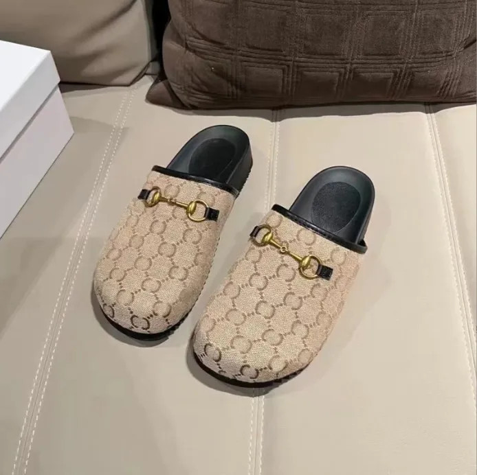 Designer New Style Unisex Slippers Fashion Printing Leather Women's Sandals Luxury Flat Bottom Co... | DHGate