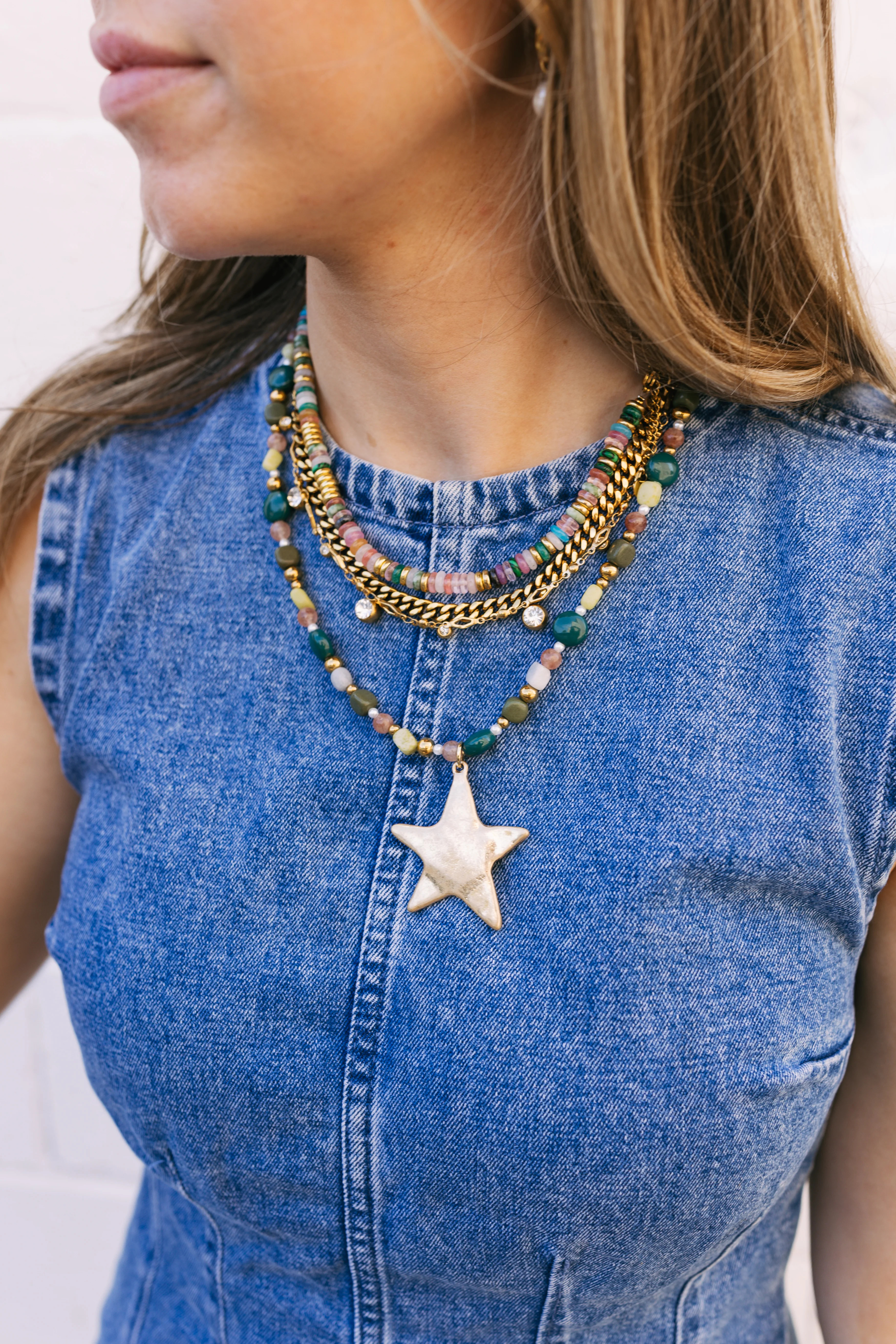beljoy | ziggy star necklace - green | Etta+East