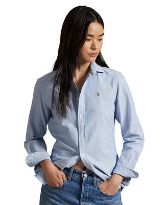 Women's Slim-Fit Oxford Shirt | Macy's