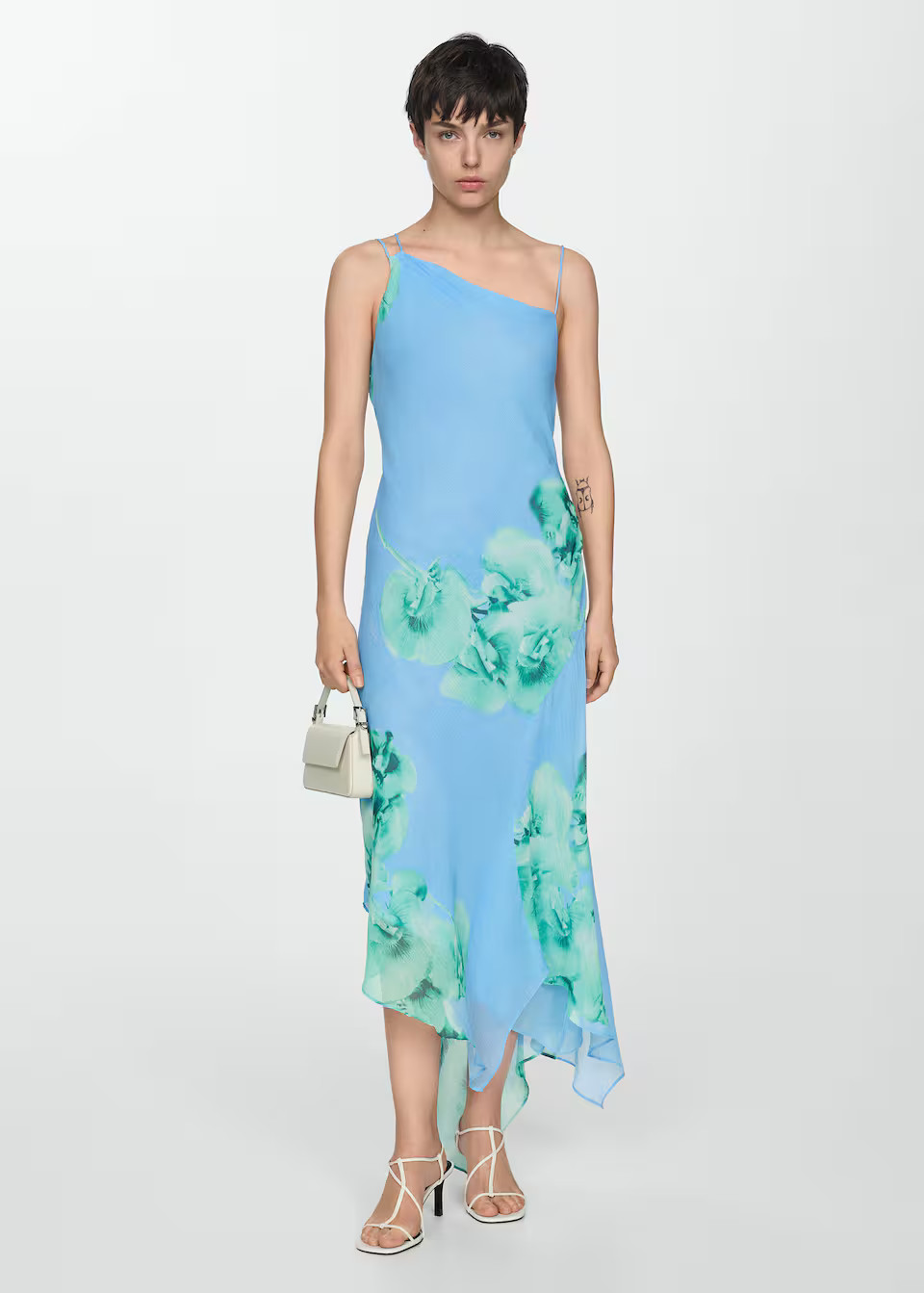 Asymmetrical floral dress -  Women | Mango USA | MANGO (US)