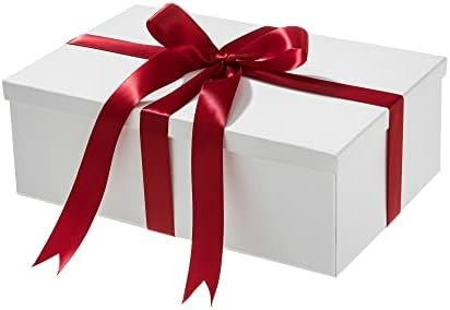 Beramon Large Gift Box 12" x 8" x 4", White Gift Boxes with Lids and Ribbon for Wedding Present, ... | Amazon (US)