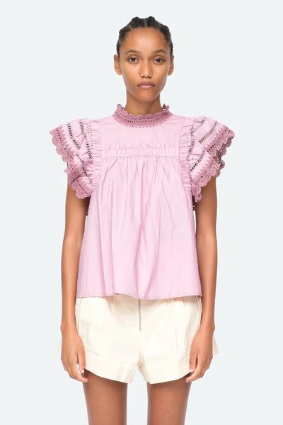 Rylee Crochet Top, Lilac | The Avenue