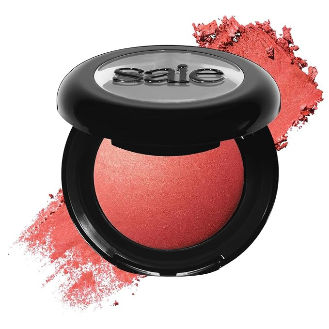 Saie SuperSuede Baked Blush - Talc-Free Powder Blush for Cheeks Infused with Hyaluronic Acid, Gly... | Amazon (US)