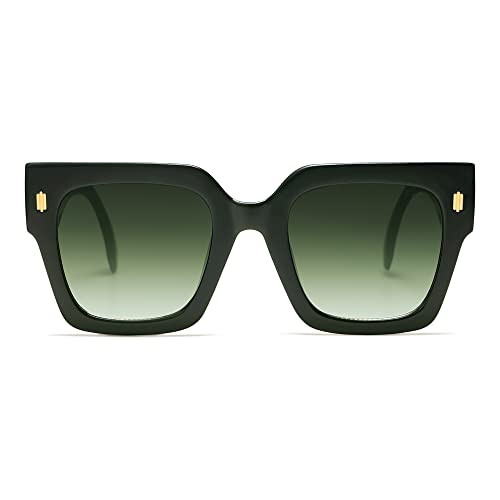 SOJOS Vintage Oversized Square Sunglasses for Women,Retro Womens Luxury Big Large Sun Glasses UV400 SJ2194 Green | Amazon (US)