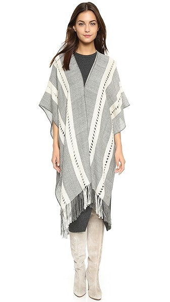 Herringbone Open Front Poncho | Shopbop