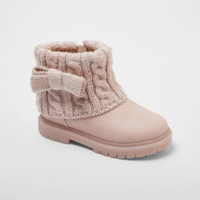 Toddler Girls' Kerry Knit Ankle Boots - Cat & Jack™ Pink 7T | Target