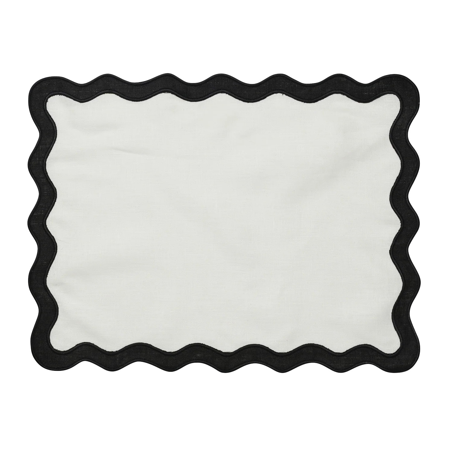Black Scalloped Edge Placemat - Set of 4 | In the Roundhouse