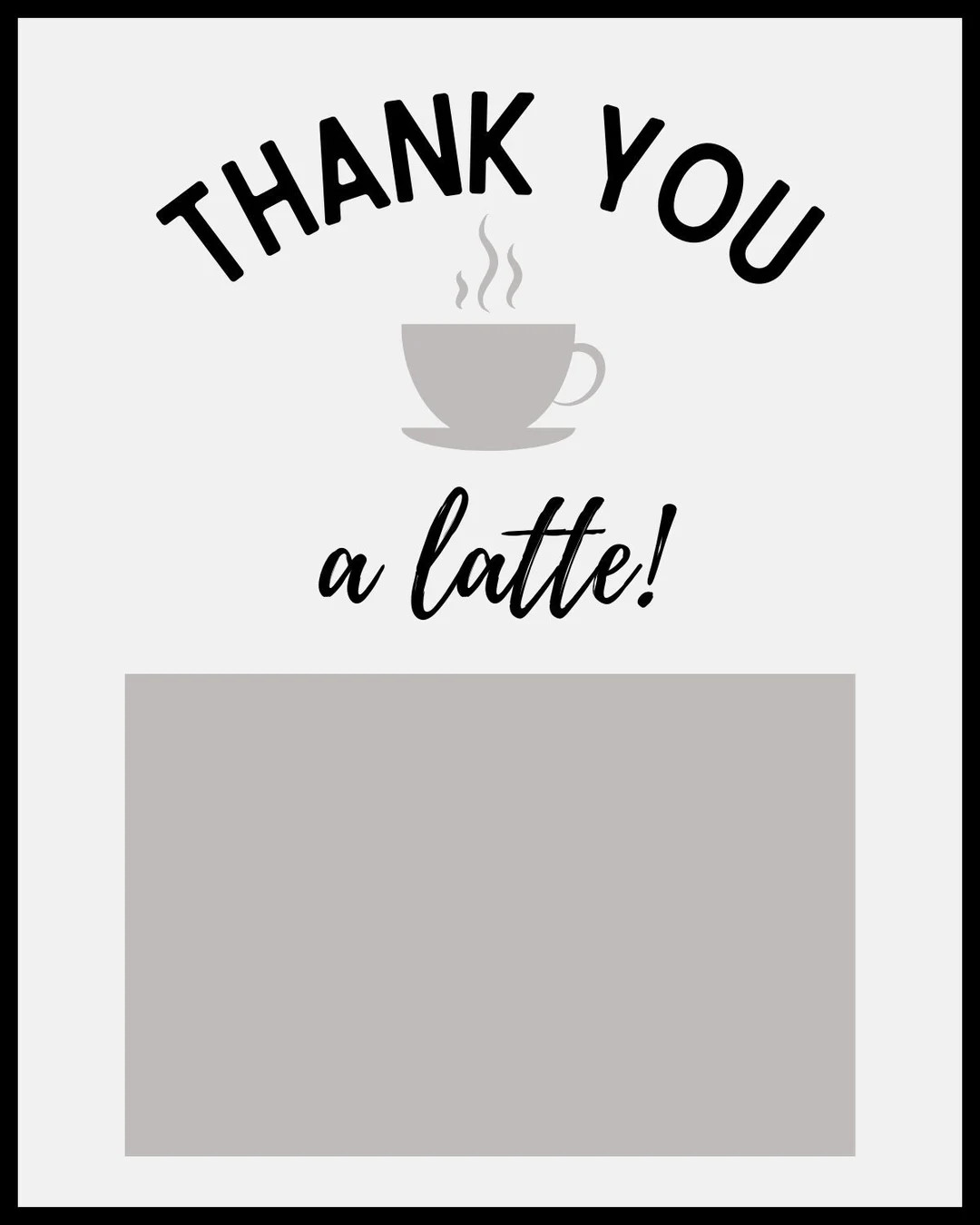 Thank You A Latte Gift Tag Thank You Gift Ideas Tag for Gift Card DIGITAL DOWNLOAD - Etsy | Etsy (US)