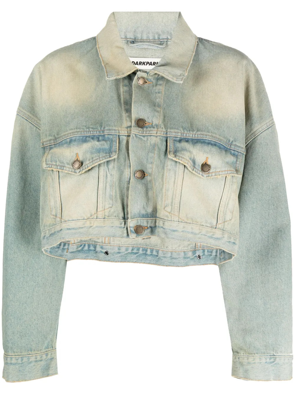 DARKPARK bleach-effect Cropped Denim Jacket - Farfetch | Farfetch Global