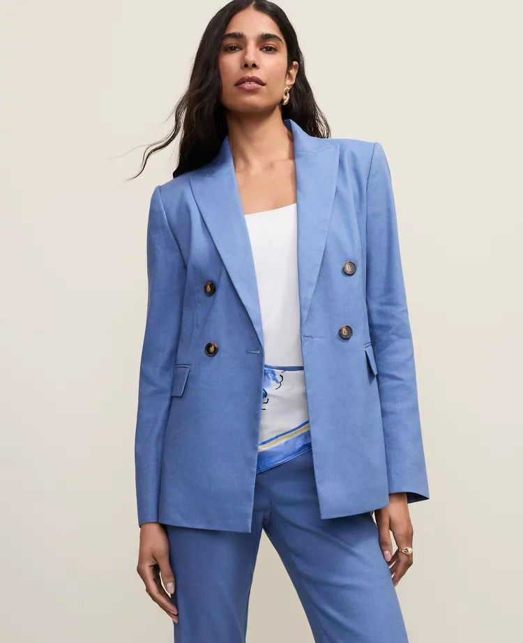 The Tailored Blazer in Linen Blend | Ann Taylor