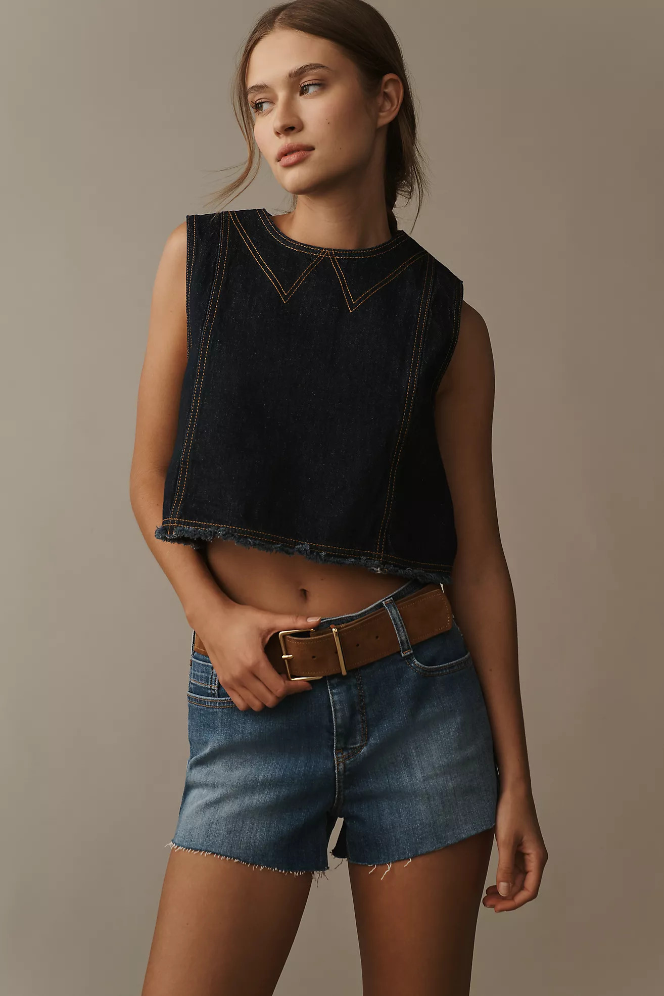 Square-Buckle Suede Belt | Anthropologie (US)