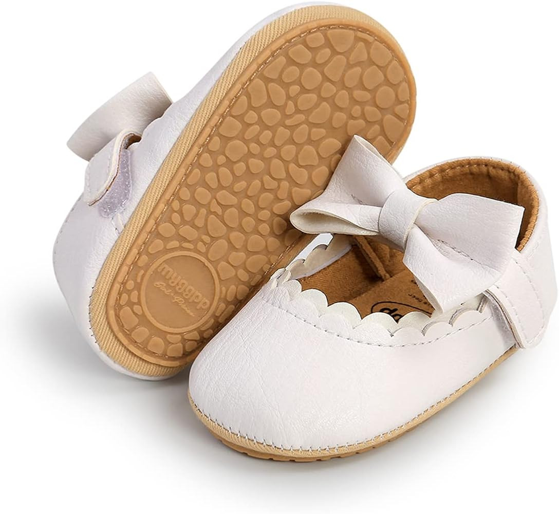 LAFEGEN Baby Girls Mary Jane Flats with Bownot Non Slip Soft Sole PU Leather Newborn Infant Toddl... | Amazon (US)