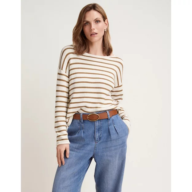 Organic Cotton Stripe Wide Sleeve Jumper | The White Company UK & ROW