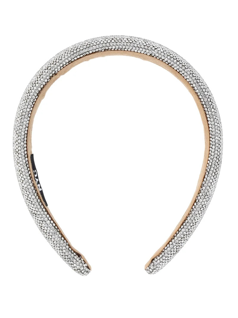 Madden NYC Women's Rhinestone Encrusted Silver Headband | Walmart (US)