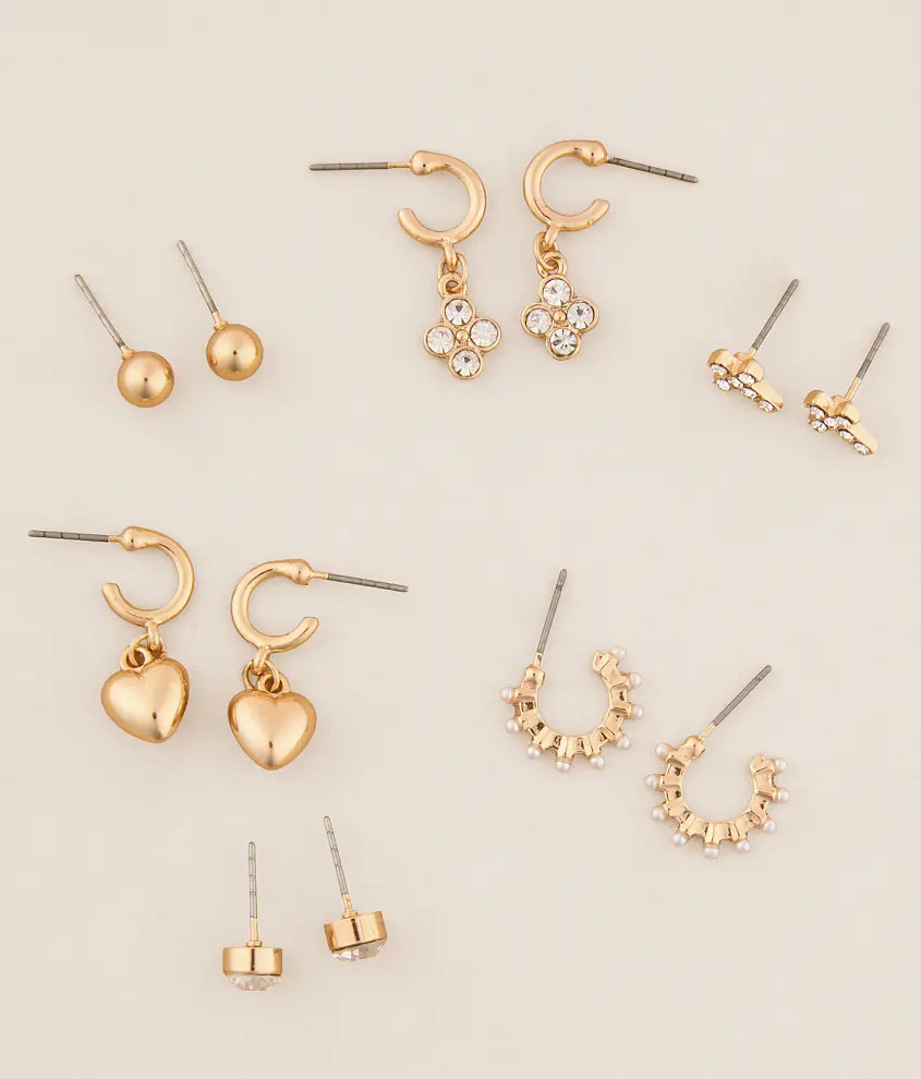 6 Pack Mixed Earring Set | Buckle
