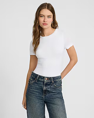 Supersoft Fitted Double Layer Crew Neck Tee | Express