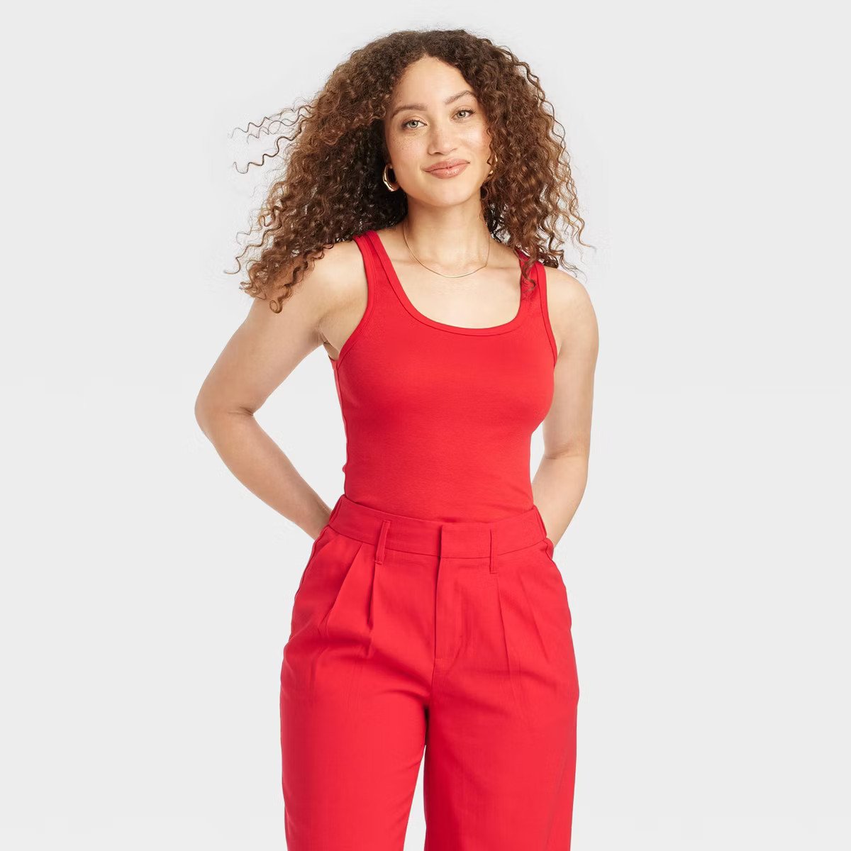Women's Slim Fit Tank Top - A New Day™ Red S | Target