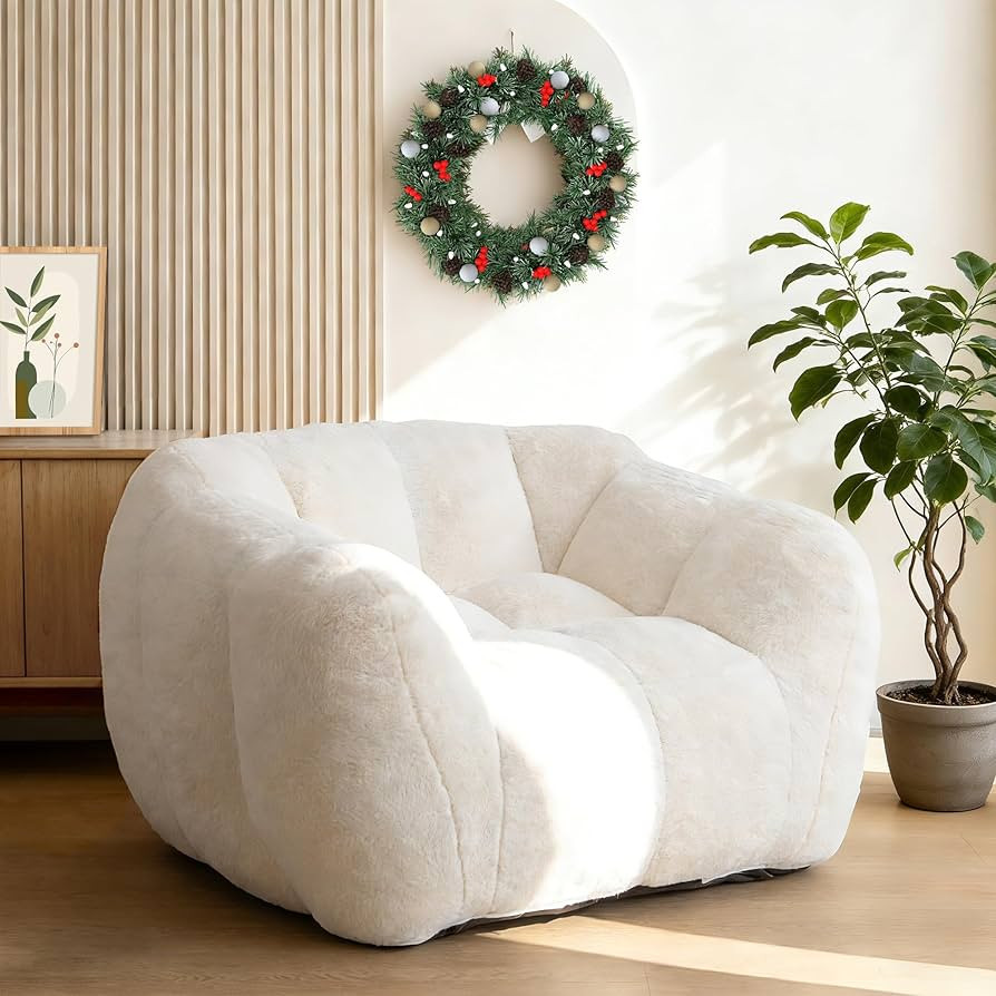 Giant Bean Bag Chair for Adults,Fluffy Cloud Chair,Cozy Comfy Reading Nook Chairs for Bedroom,Ult... | Amazon (US)