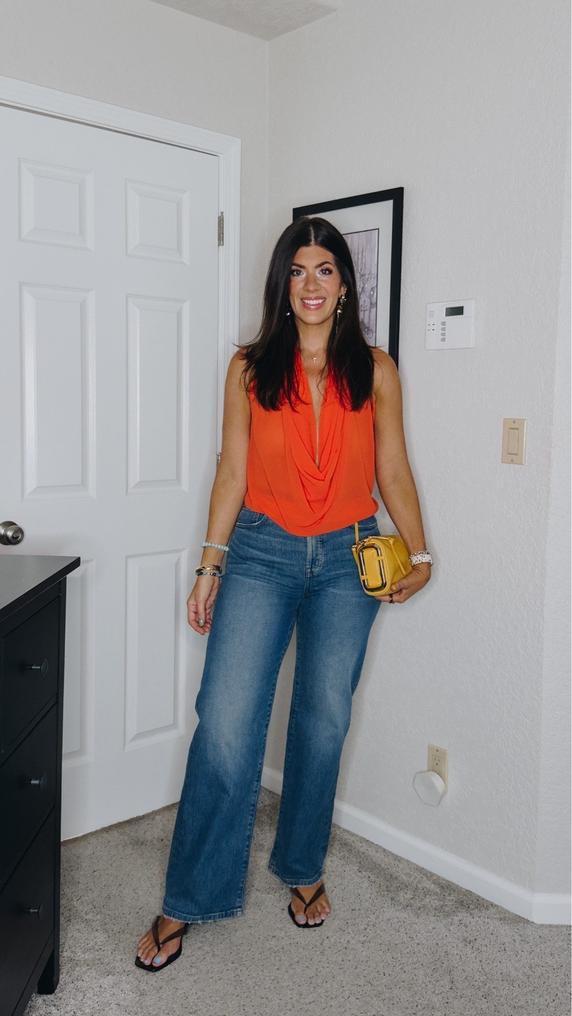 Casual late summer patio date 
Top is a medium and I’m wearing it reversed 
Jeans are 29 regular

#LTKMidsize #LTKTall #LTKOver40
