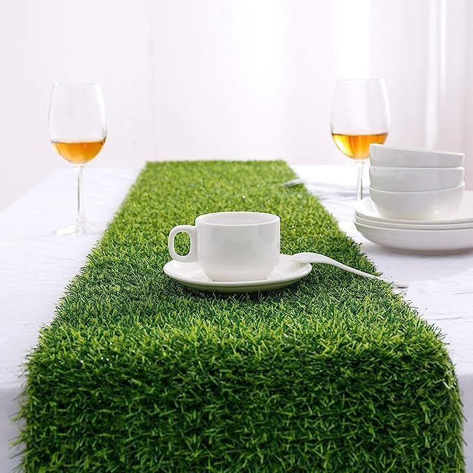 Farochy Artificial Grass Table Runners - Synthetic Grass Table Runner for Wedding Party, Birthday... | Amazon (US)