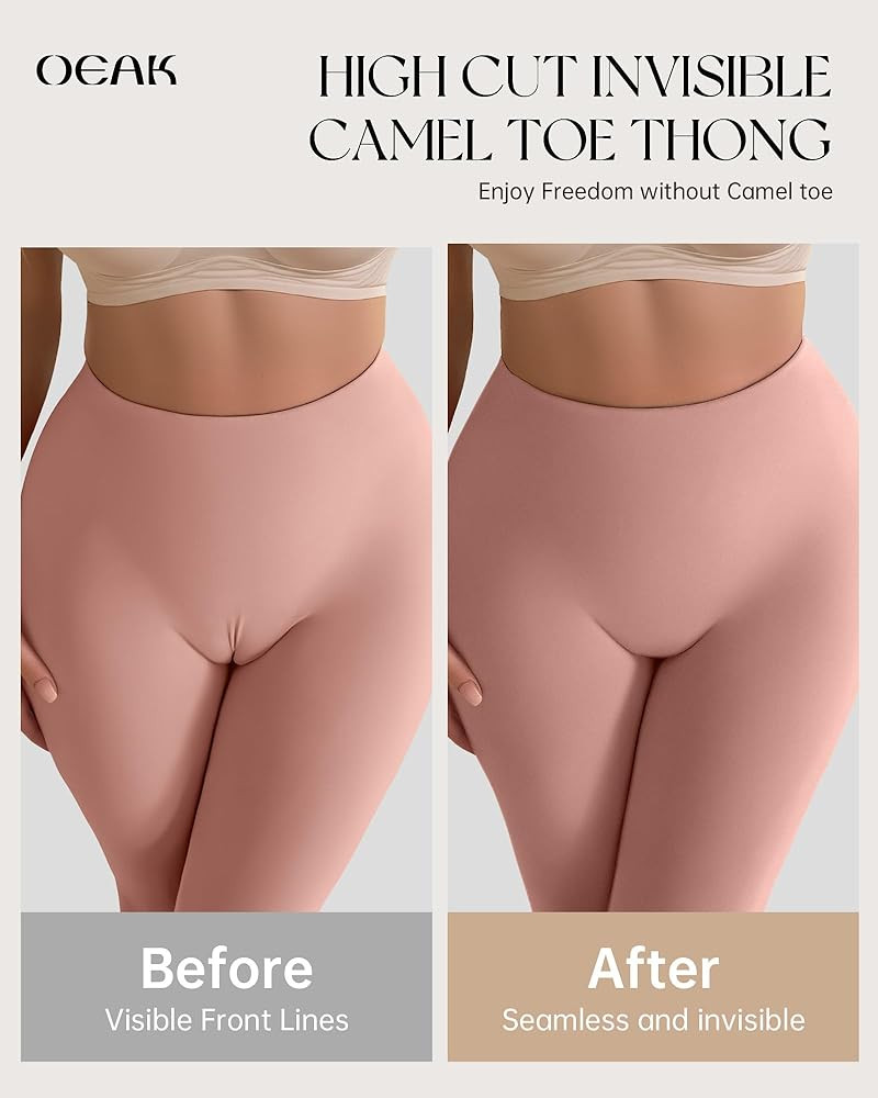 OEAK Seamless Thongs for Women Invisible Thongs No Show Thong Panty Liners Tangas Comfortable Wor... | Amazon (US)