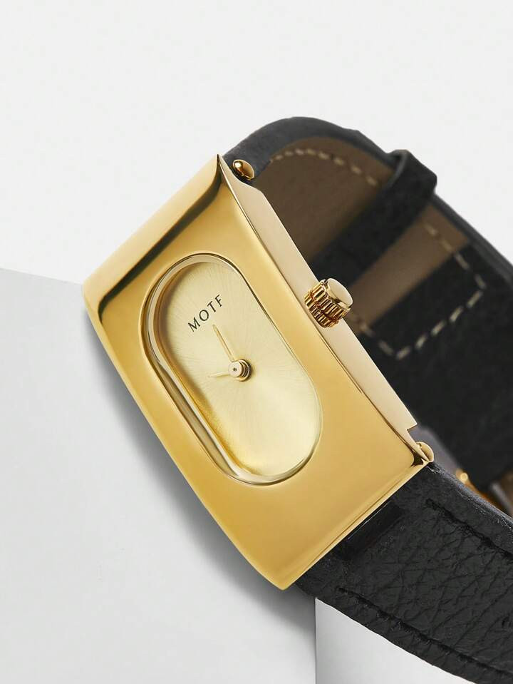 MOTF PREMIUM 1 PIEZA RELOJ DE SEÑORA ELEGANTE DE MARCA CON CORREA NEGRO Y ESFERA NEGRA | SHEIN