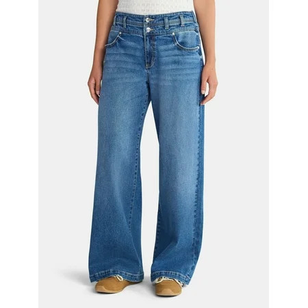Madden NYC Women s Stacked Waist Relaxed Jean 31 Inseam Sizes XXS-XXL | Walmart (US)