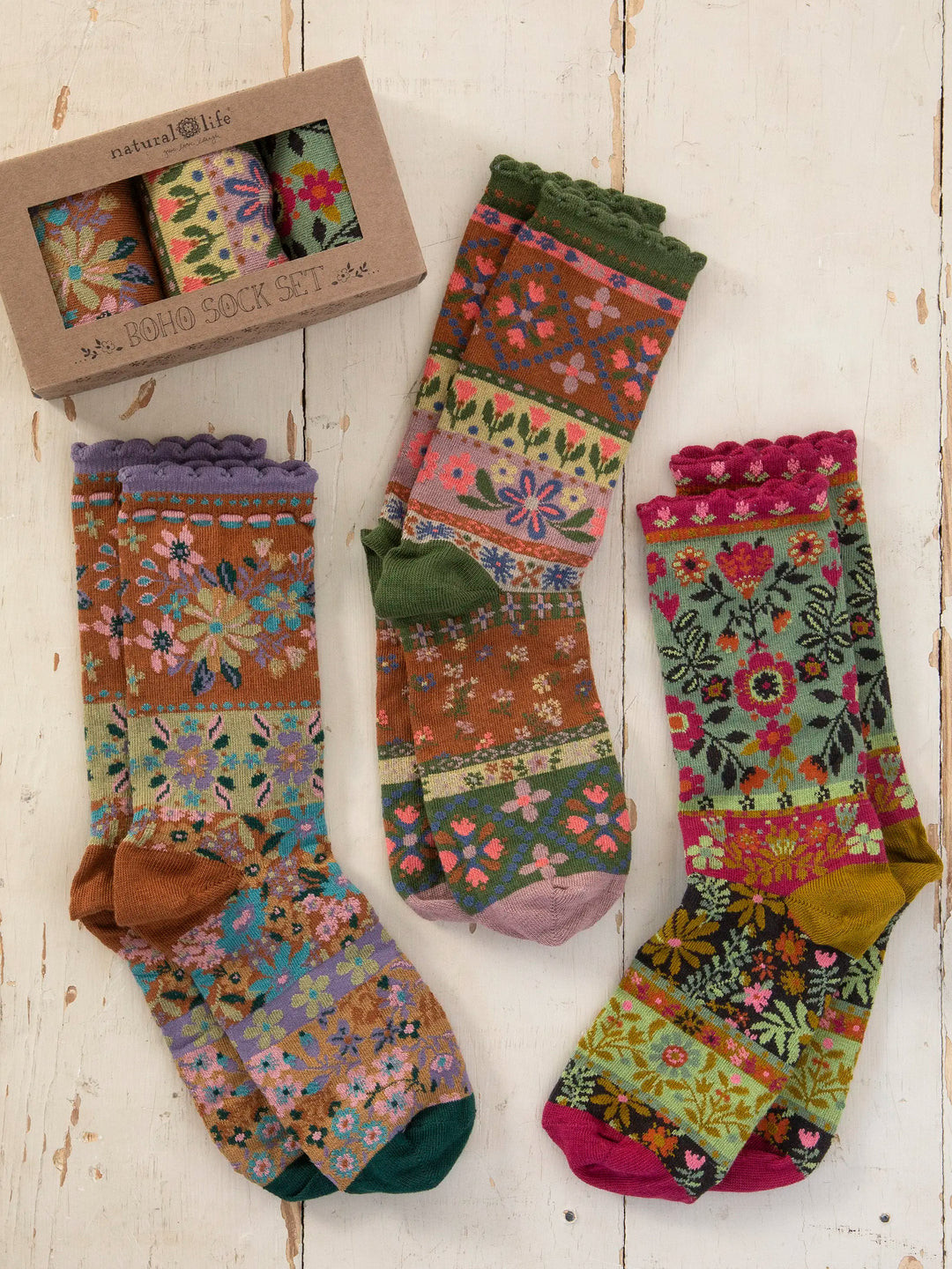 Boxed Boho Sock Set, Set of 3 | Natural Life