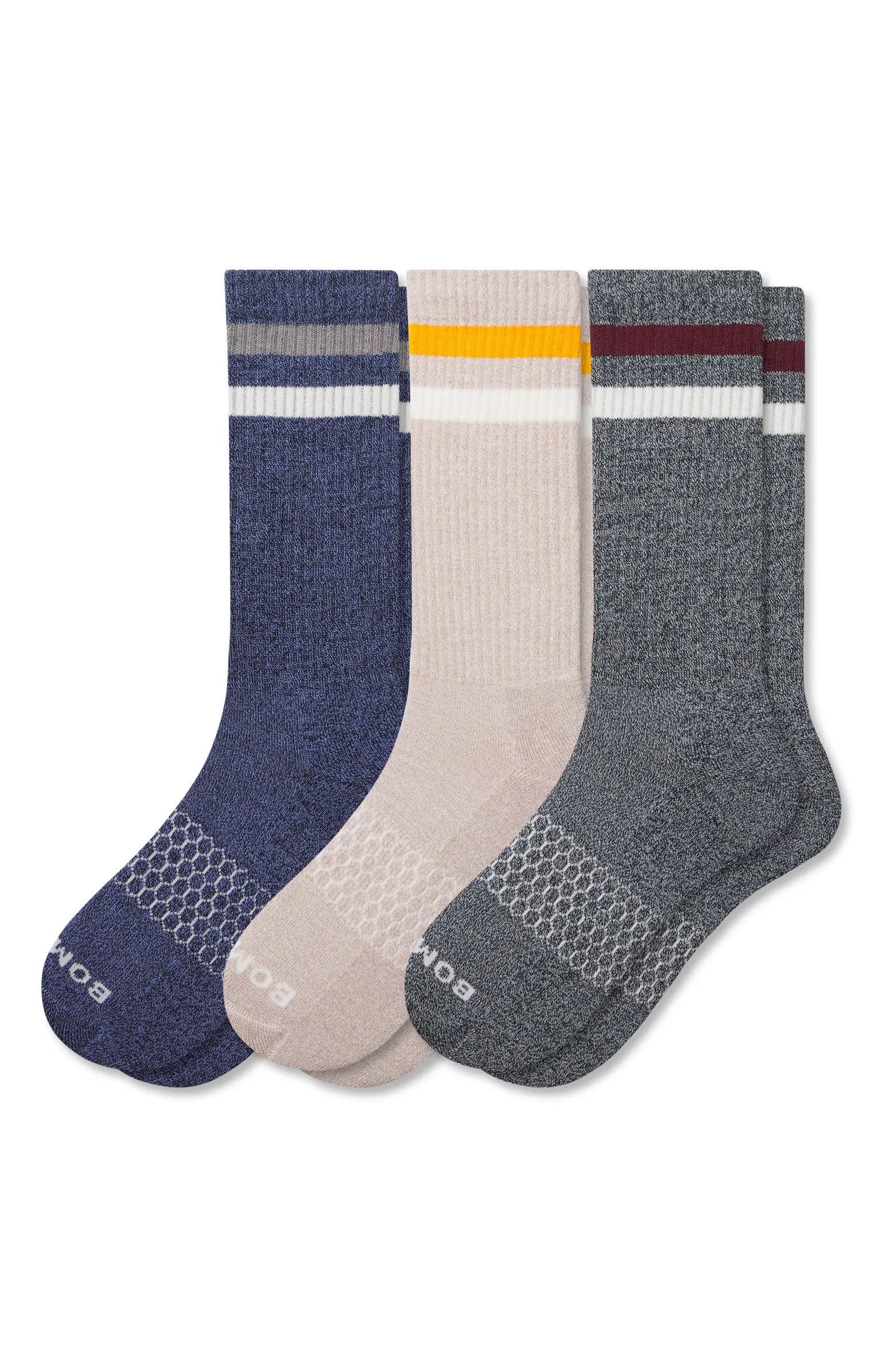 Assorted 3-Pack Vintage Stripe Cotton Blend Crew Socks | Nordstrom