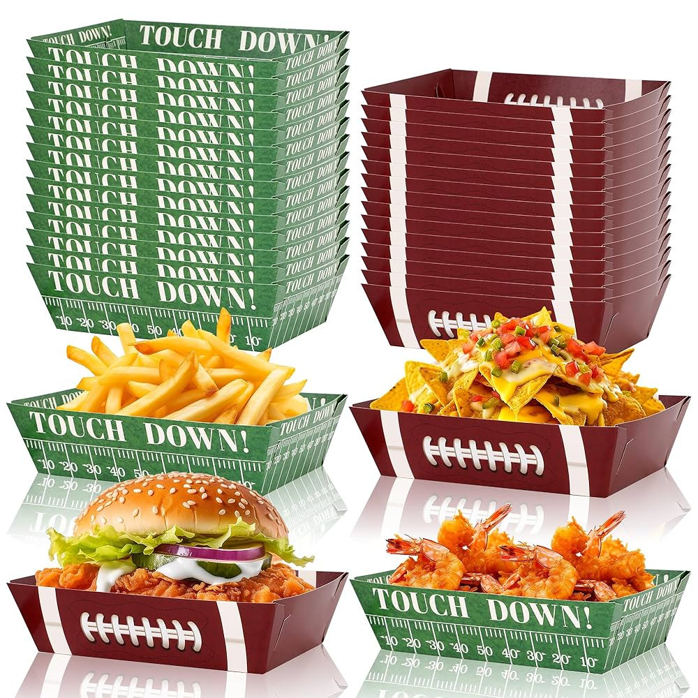 HOWAF Football Food Trays Party Supplies, 24 Pcs Football Super Football Bowl Party Decorations P... | Amazon (US)